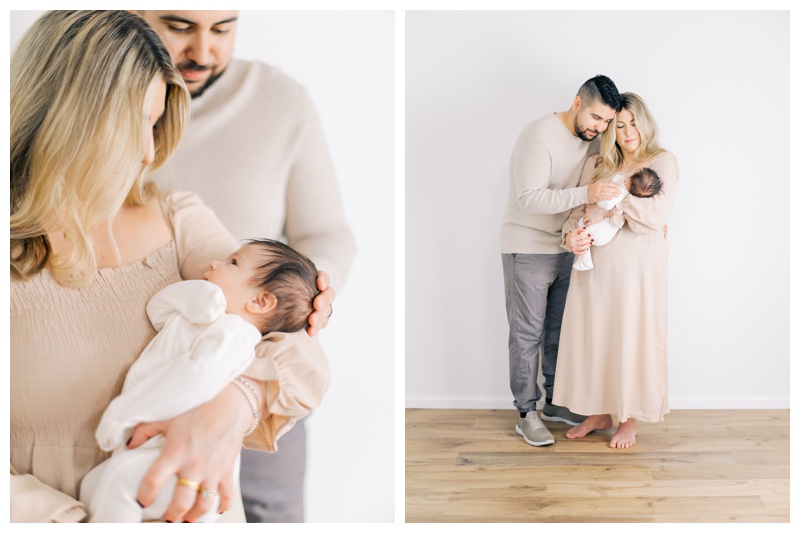 Baby swaddled naturally during timeless newborn photography session