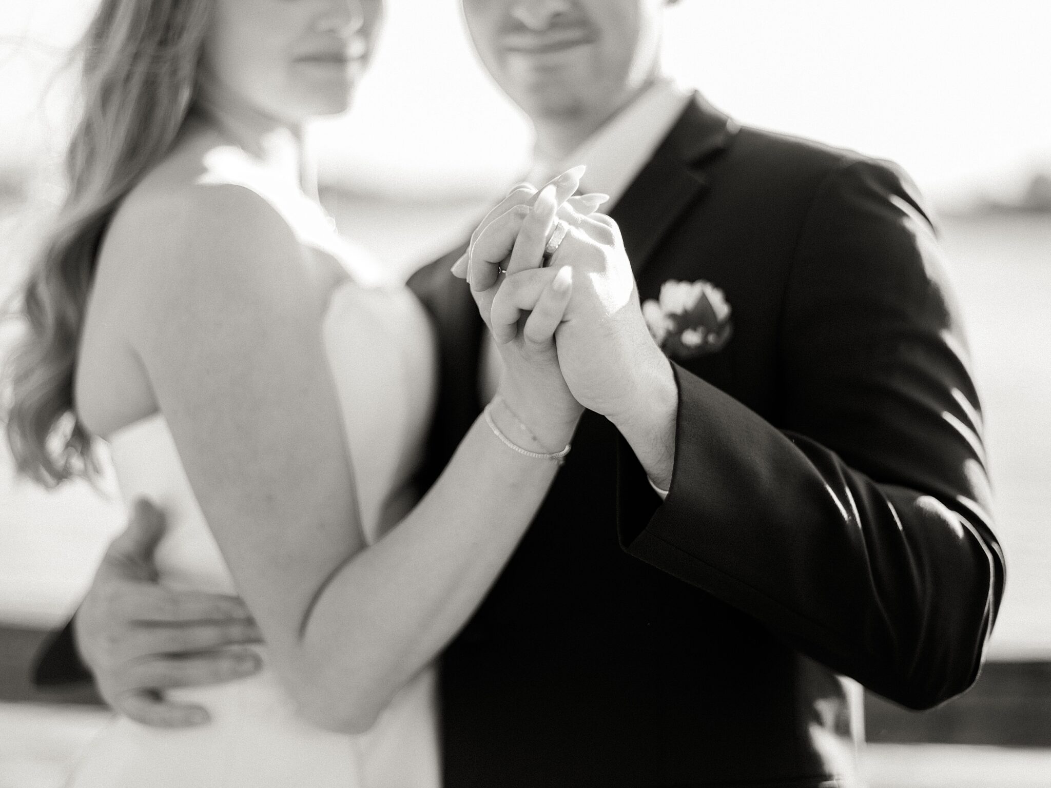 romantic moment by water Lake House wedding venue Piney Flats TN