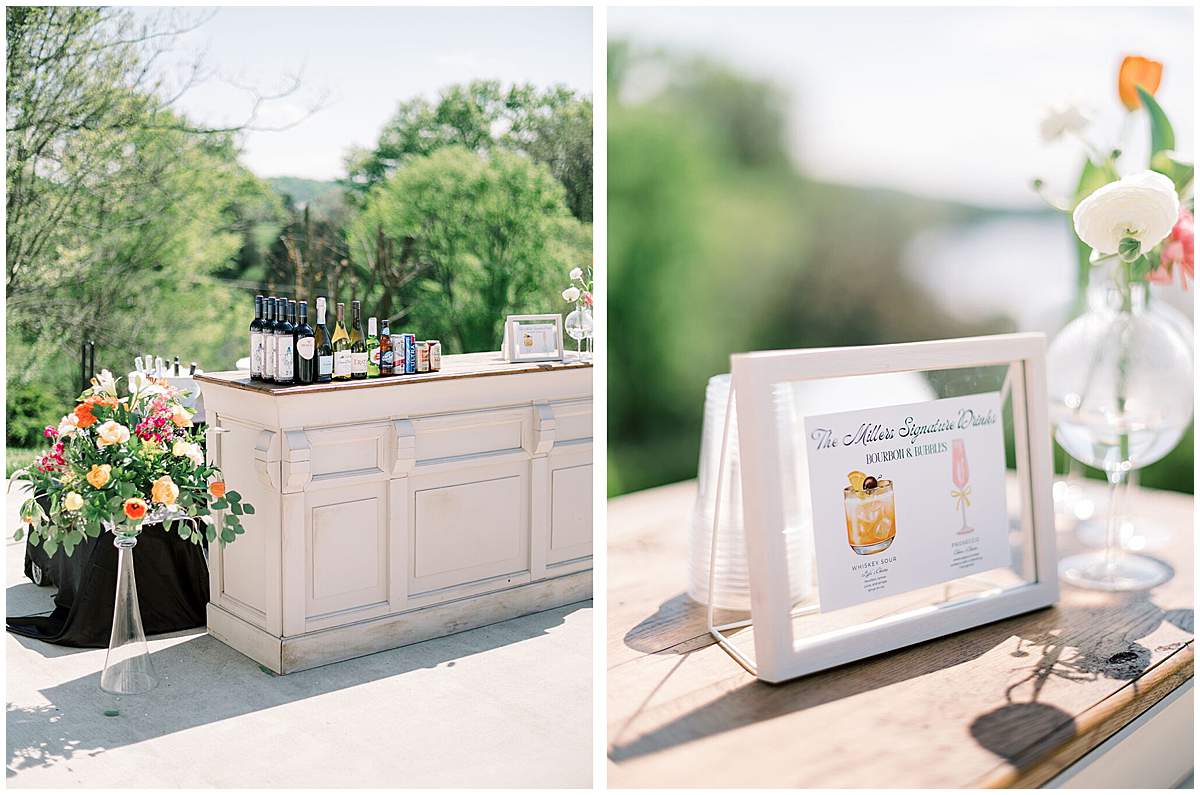 decorated reception at Lake House wedding venue Boone Lake