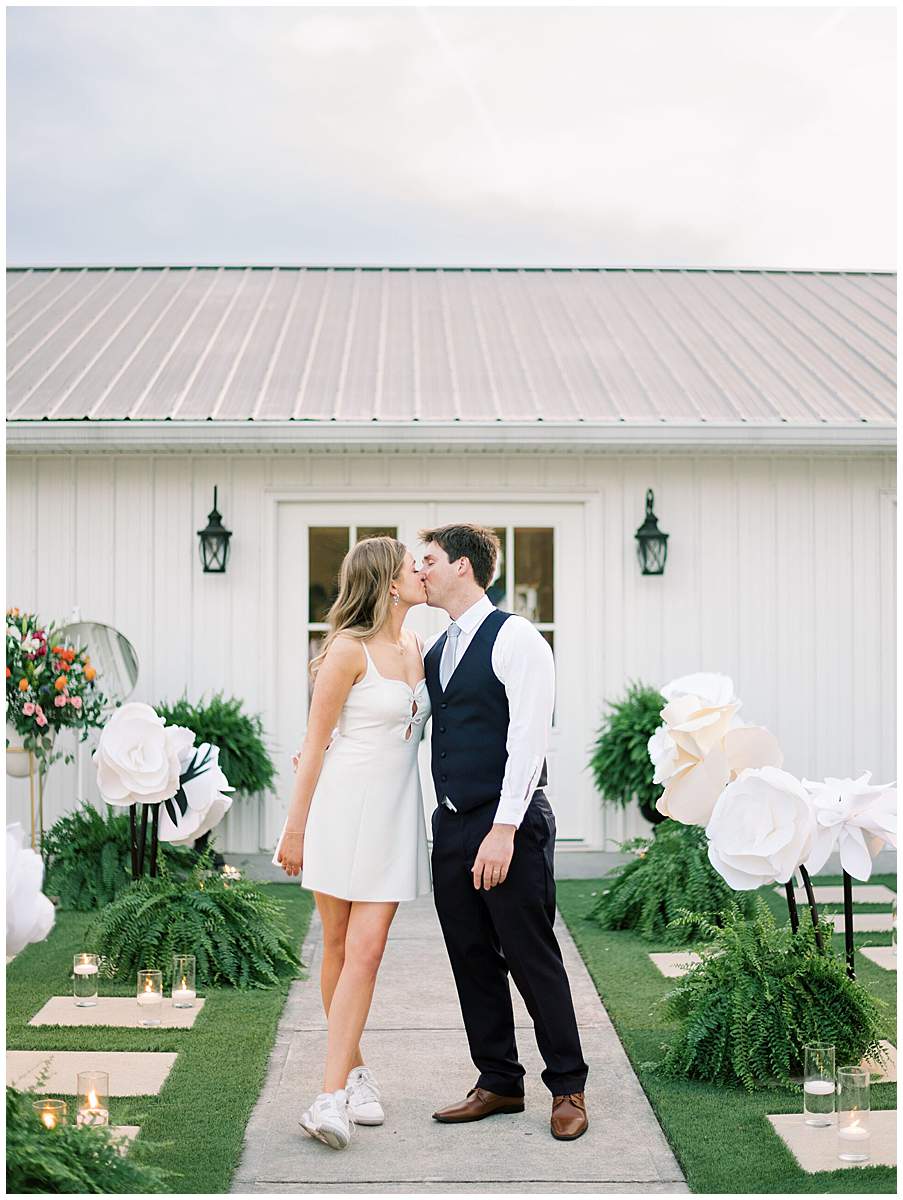 bride and groom portraits at The Lake House wedding venue Piney Flats