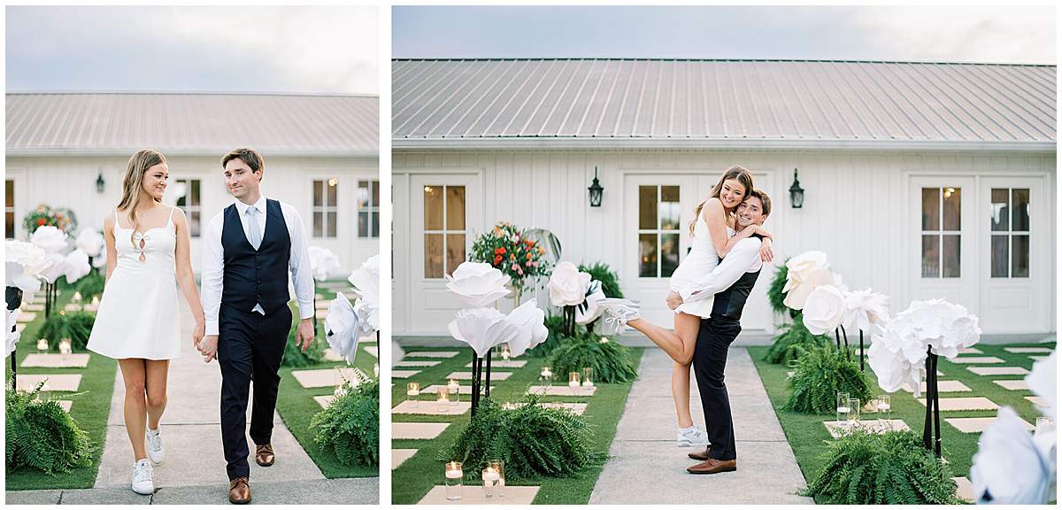 lively reception celebration at Lake House wedding venue Boone Lake