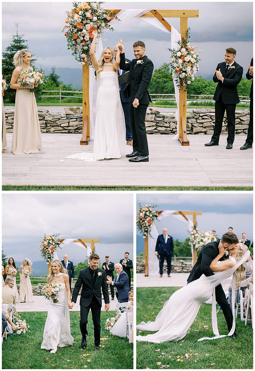 Banner Elk NC wedding ceremony at overlook barn