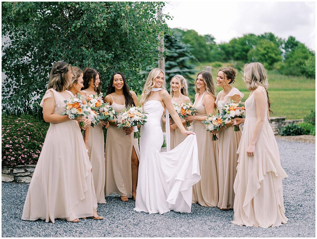 bridesmaids mountain wedding in banner elk nc