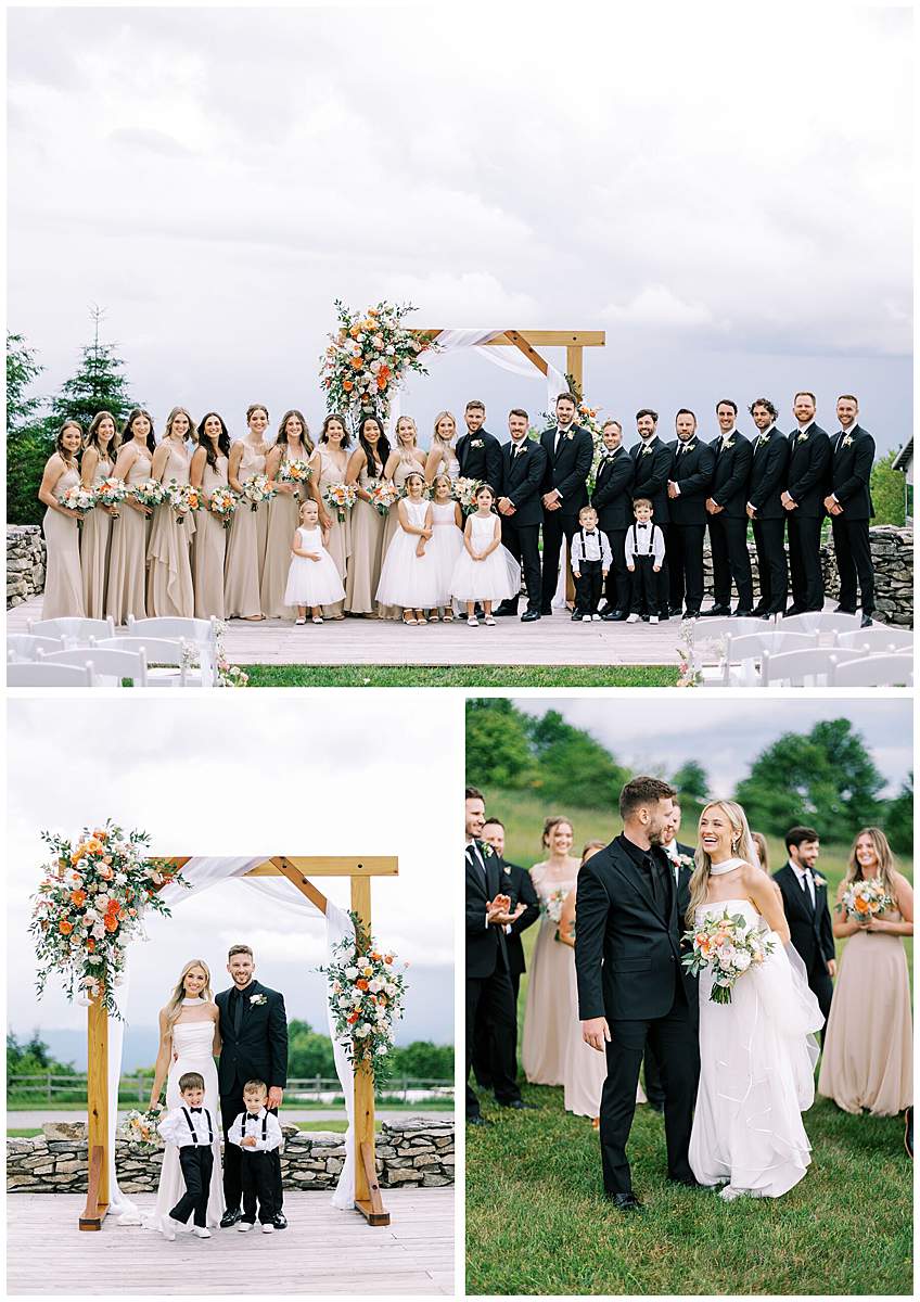 candid group shots mountain wedding nc