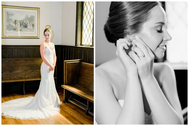 bride getting ready with earings