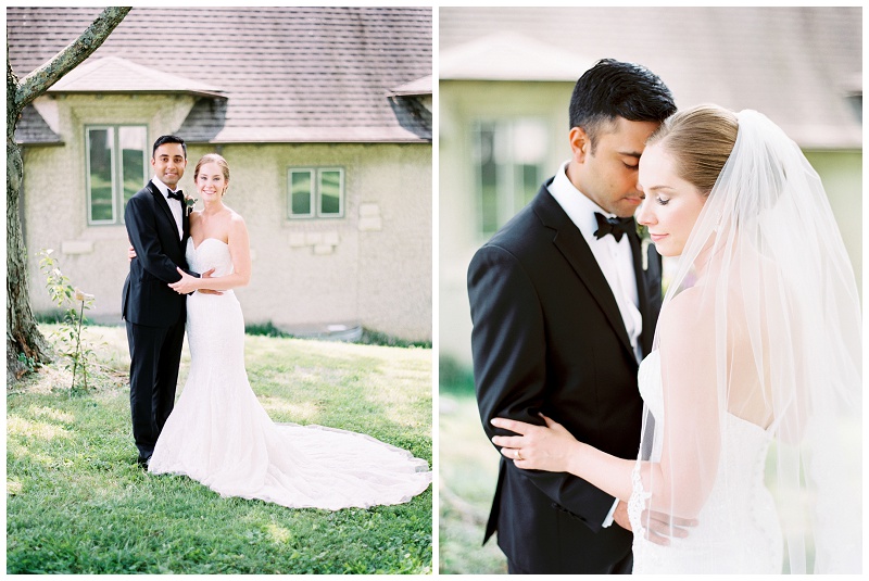 bride and groom holding hands candid