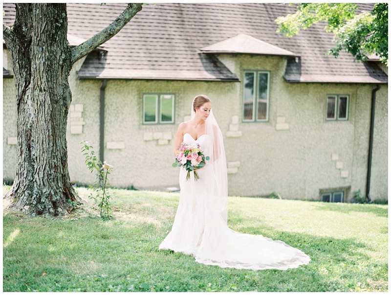 bride looking over shoulder soft light