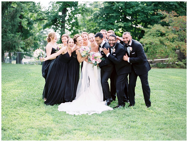 bridal party fun candid shot