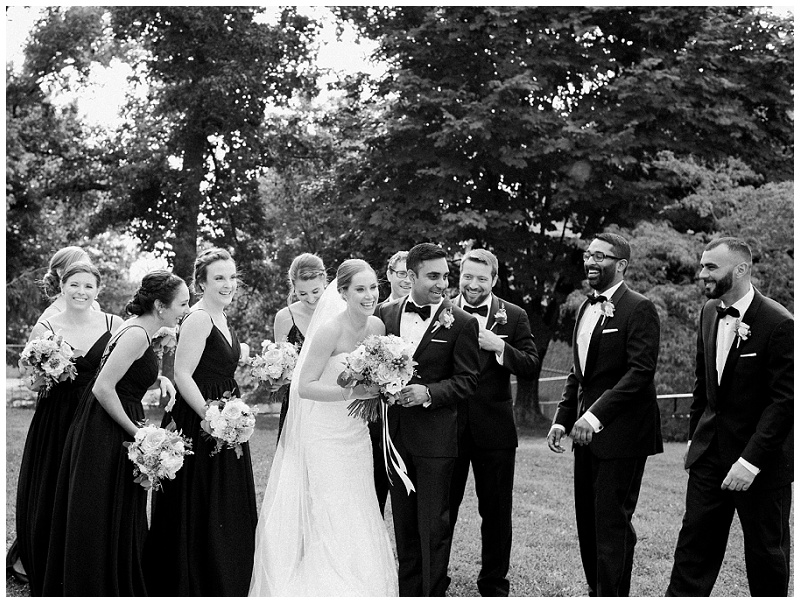 mixed bridal party formal photo