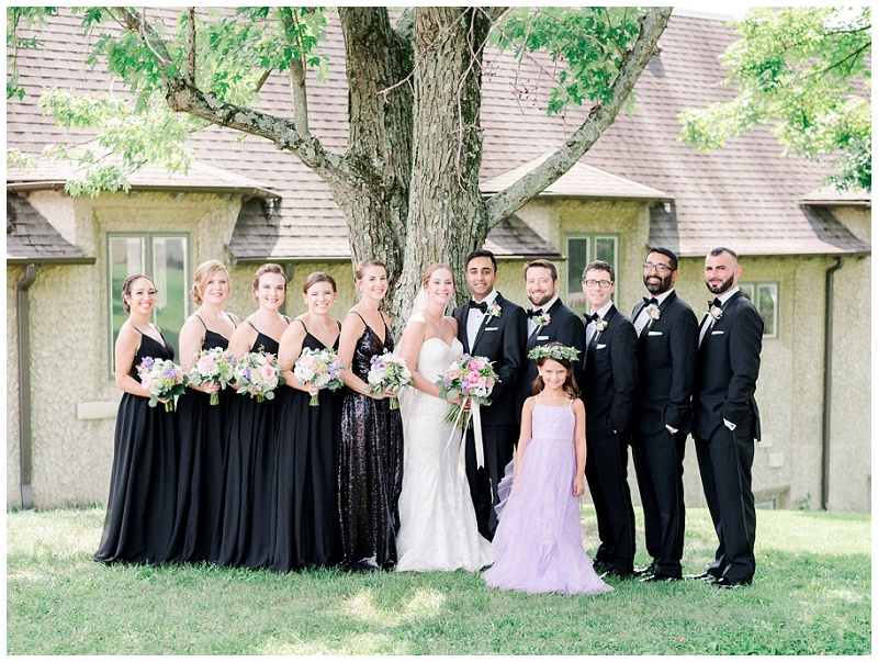 bridesmaids group portrait church