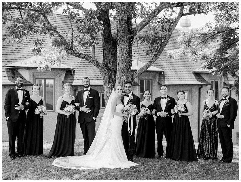 bridal party formal portrait lineup