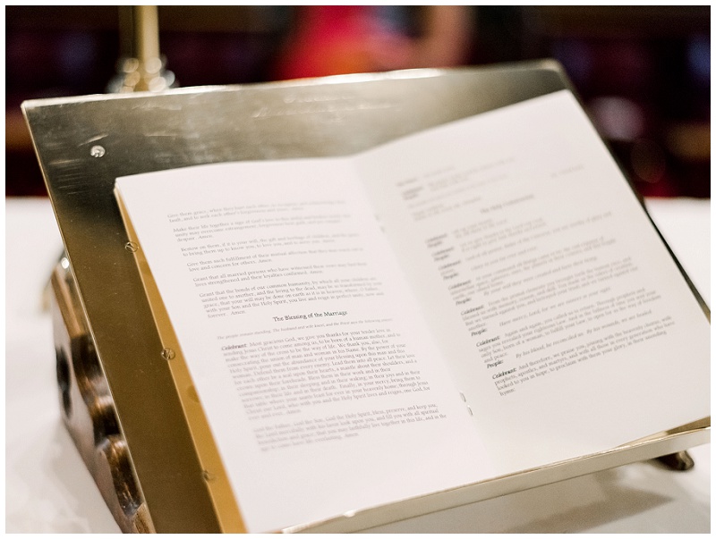 Kingsport TN church wedding at St. Paul’s Episcopal Church detail of bible