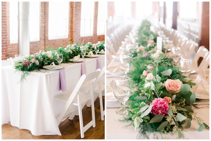 floral wedding centerpiece with candles