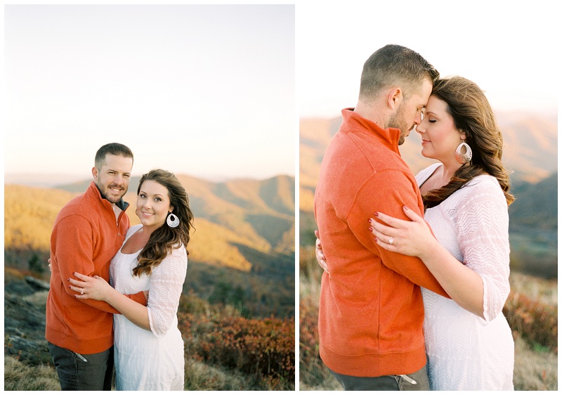 Roan Mountain TN engagement session golden hour