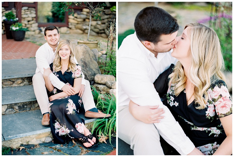 East TN engagement photographers pink blossom trees