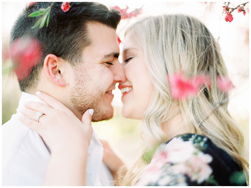 Jonesborough TN engagement photographers cherry blossoms