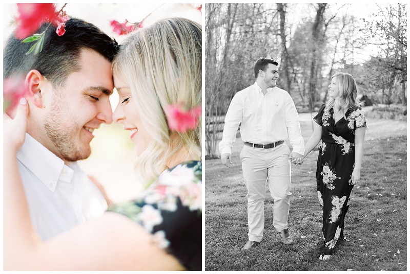 East Tennessee cherry blossom engagement photos