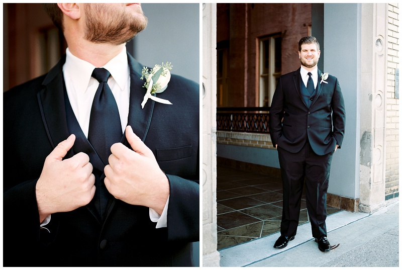stylish groom downtown Knoxville wedding