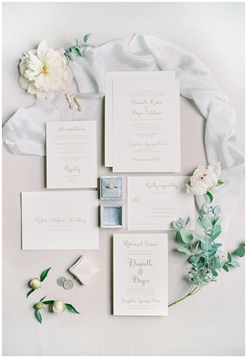 East Tennessee wedding invitation suite rustic