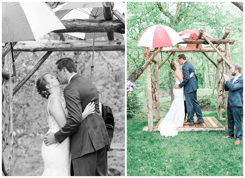 bride and groom altar Hidden River Events Asheville