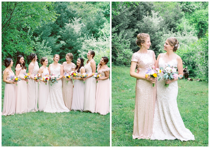 Asheville NC bridesmaids rustic wedding