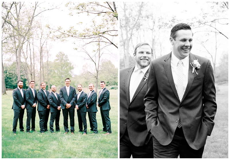 groomsmen group photo Hidden River Events Asheville NC