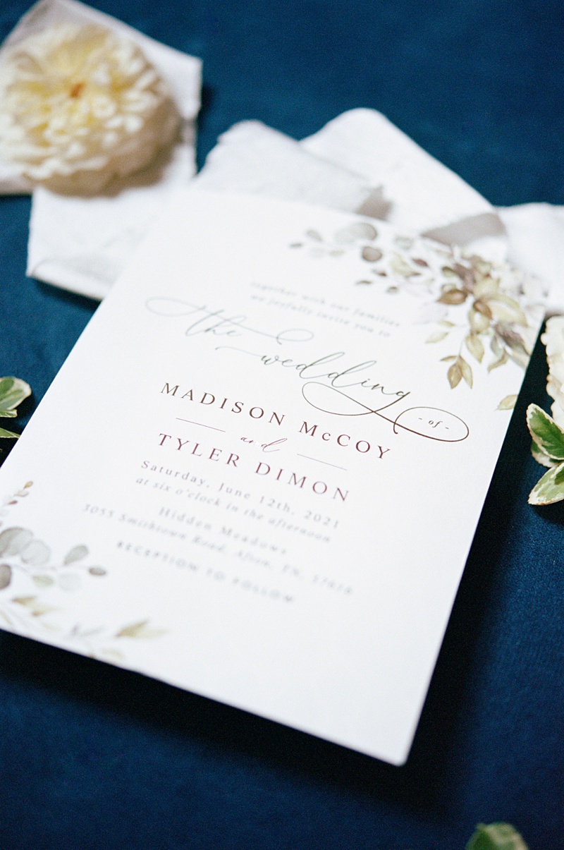 wedding flat lay photography Hidden Meadows TN