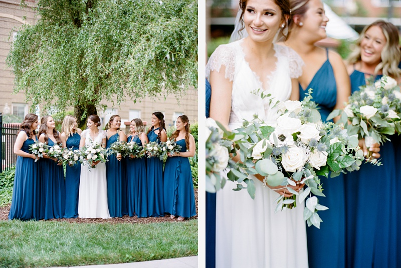 bridal party laughing Madison and Tyler