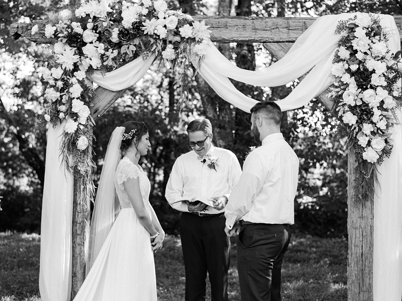 rustic farm wedding ceremony Afton TN