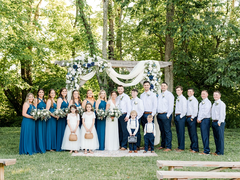bridal party group photo Hidden Meadows Afton TN