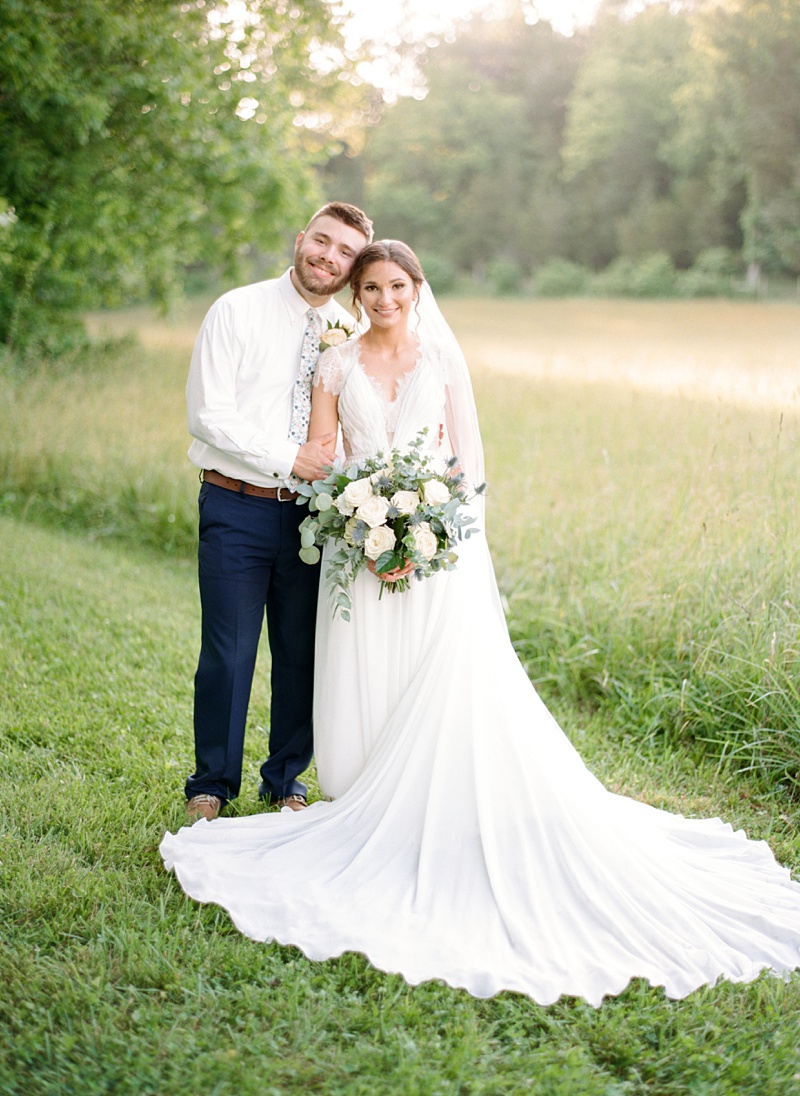 romantic sunset portraits Afton TN wedding
