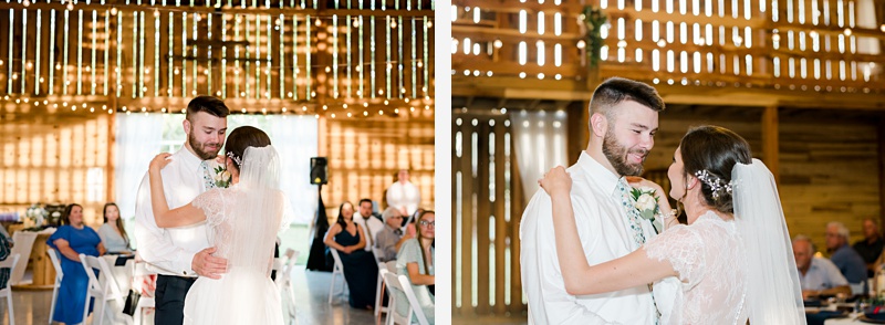 bride and groom first dance Afton TN