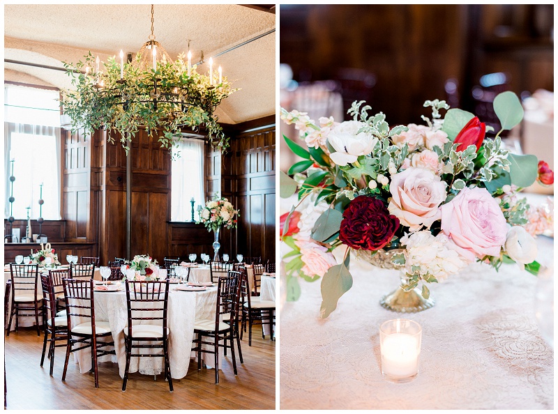reception tablescape with flowers Asheville NC