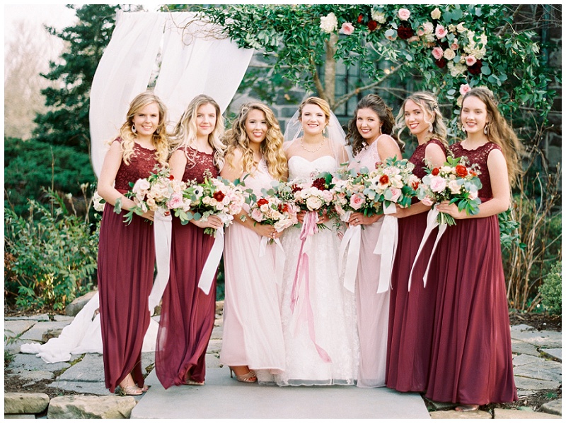 outdoor bridal party photo Asheville NC