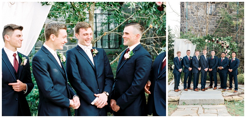 candid groom and groomsmen Homewood NC