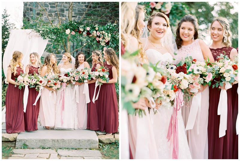 candid laughing bridesmaids Homewood NC
