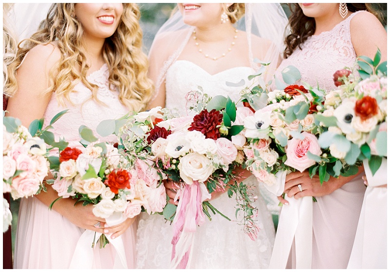 bridesmaids smiling group portrait Asheville NC