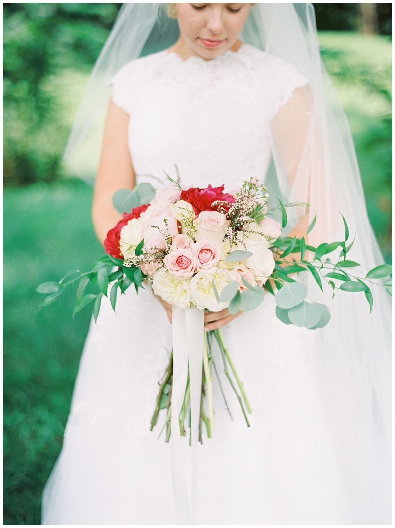 bridal portraits East Tennessee farm wedding