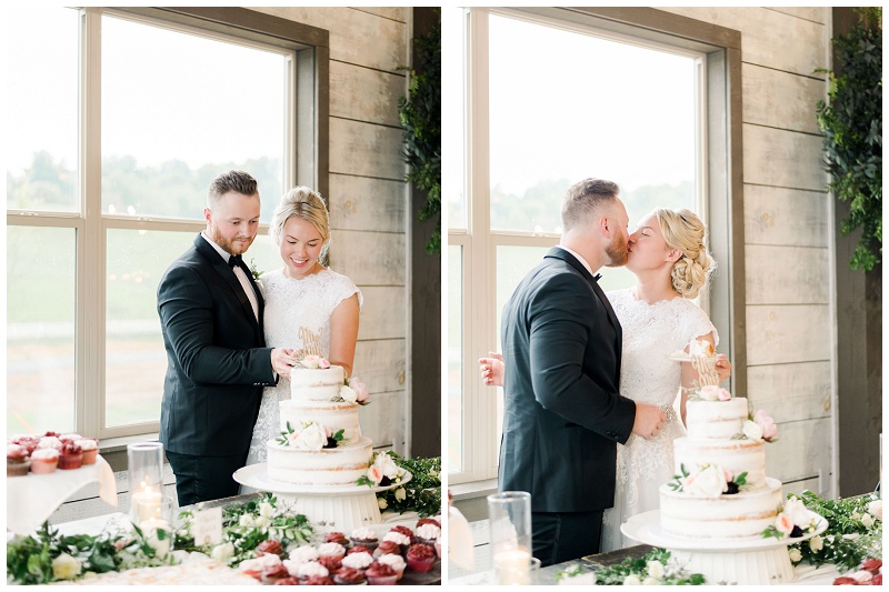 cake cutting moment Grace Meadows Farm