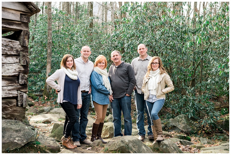 group family session mountain backdrop Gatlinburg