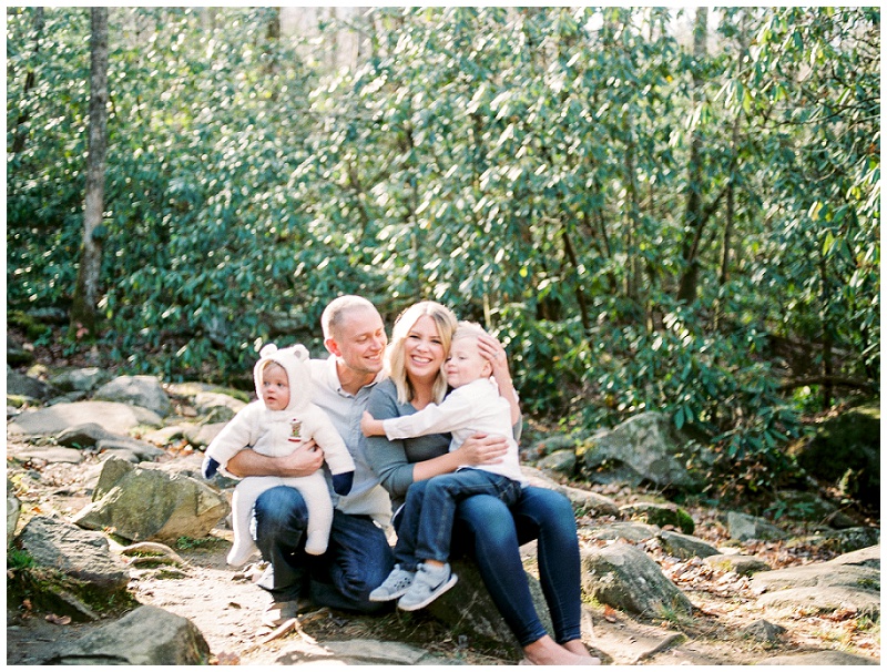 family photos in woods Gatlinburg TN