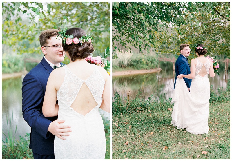 romantic first look couple portraits East Tennessee wedding