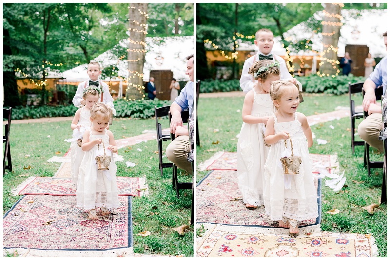 flower girls walking down aisle Tri-Cities TN