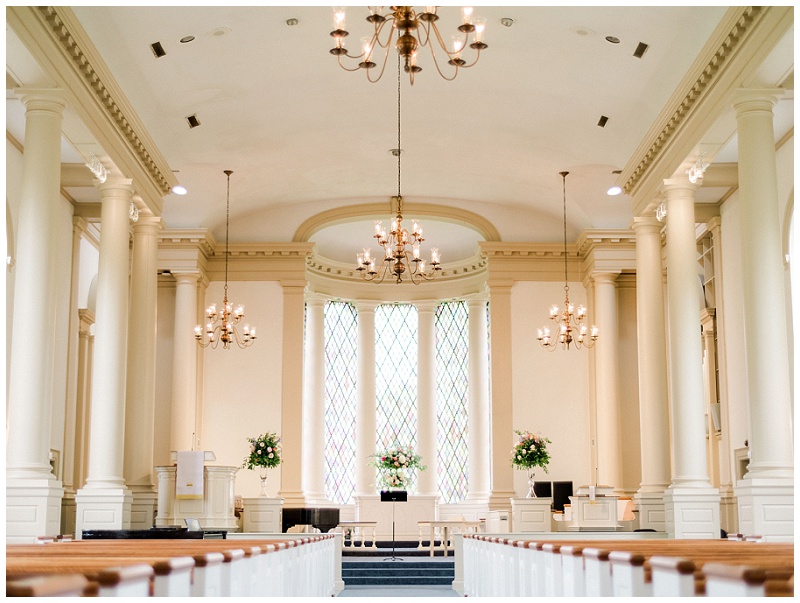 Emory and Henry Chapel wedding alter at chapel