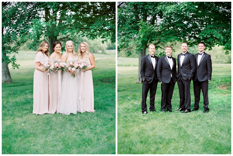 groomsmen and bridesmaids portraits Emory and Henry Chapel wedding