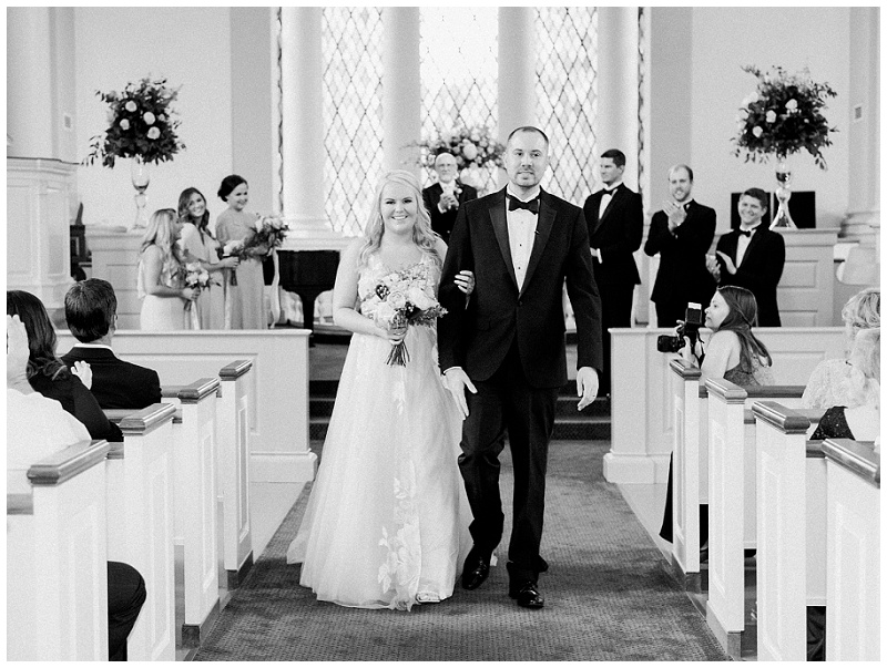 wedding ceremony inside chapel Virginia