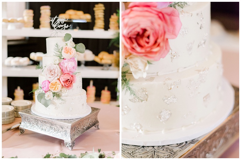 pink floral wedding reception details Virginia wedding
