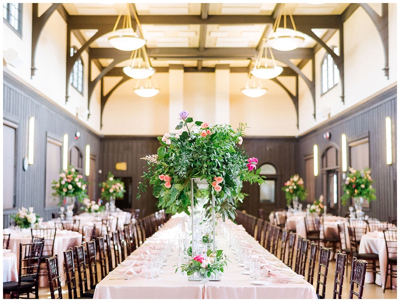 pink wedding reception details Virginia wedding