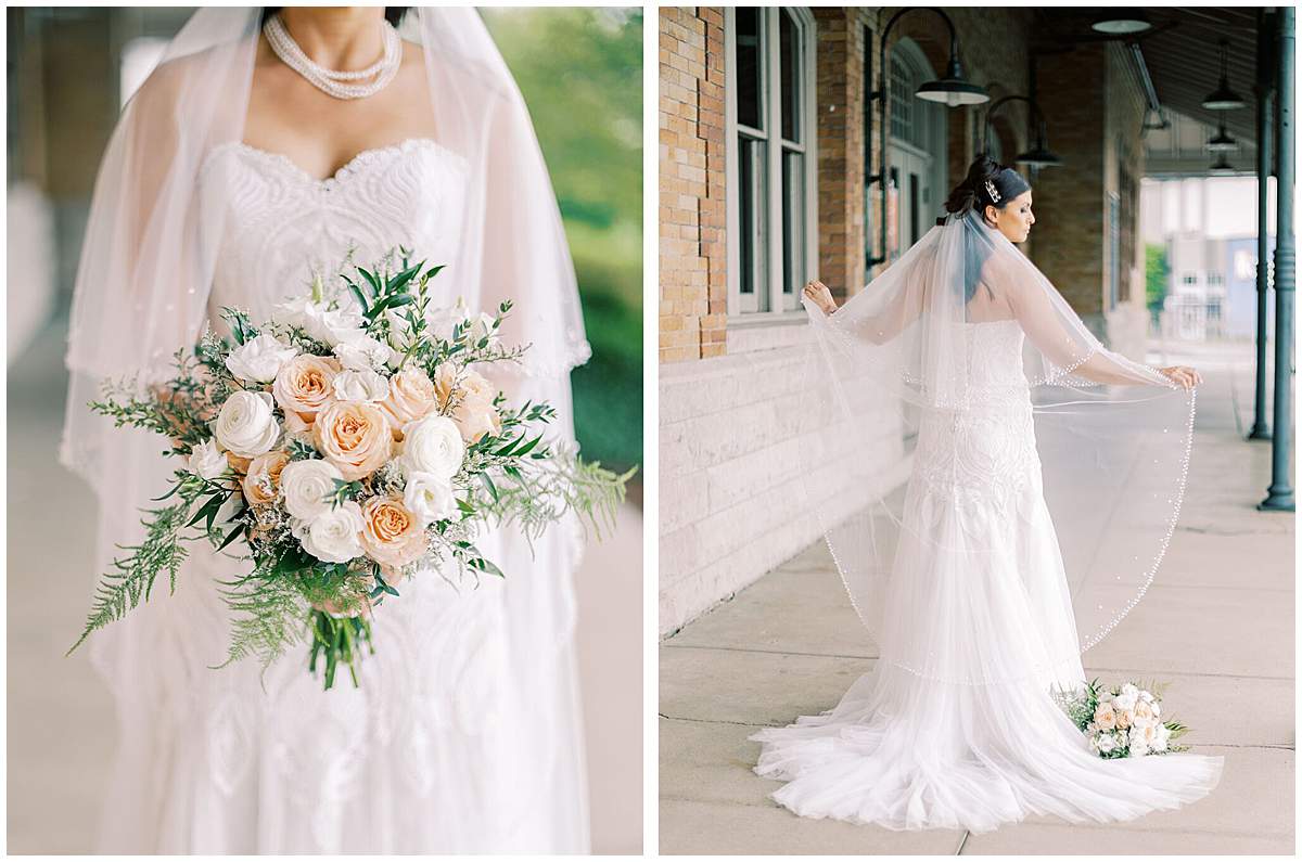 bride in wedding dress Bristol VA venue