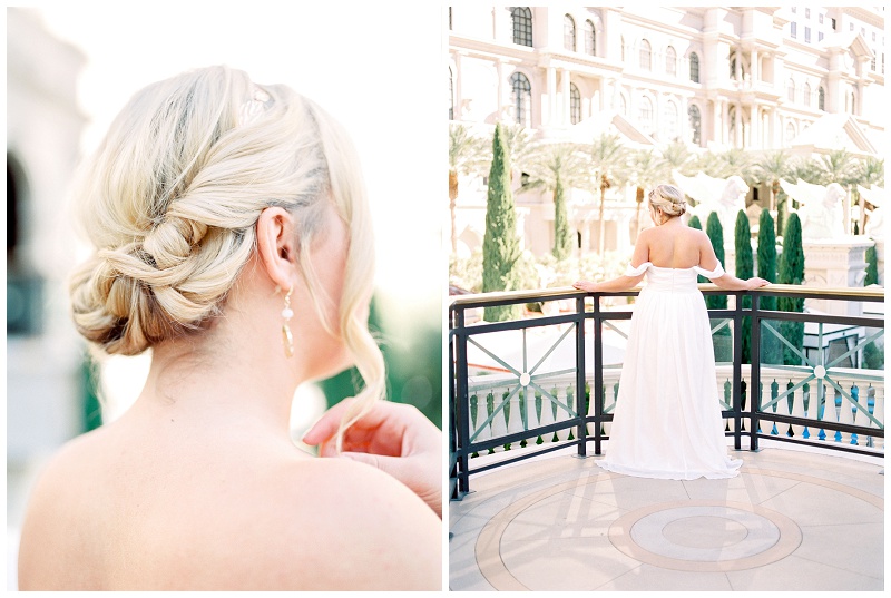 bride posing Venus Garden Chapel Caesars Palace